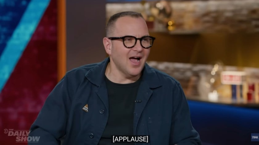 A screenshot of me at my desk, doing a livecast.